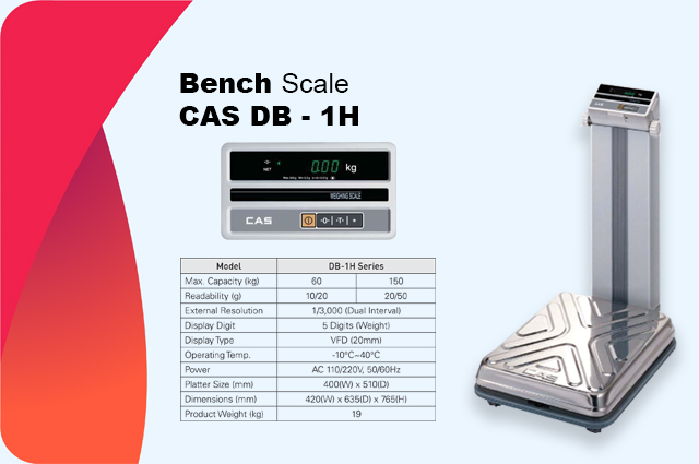 TIMBANGAN BENCH SCALE CAS DB 1H