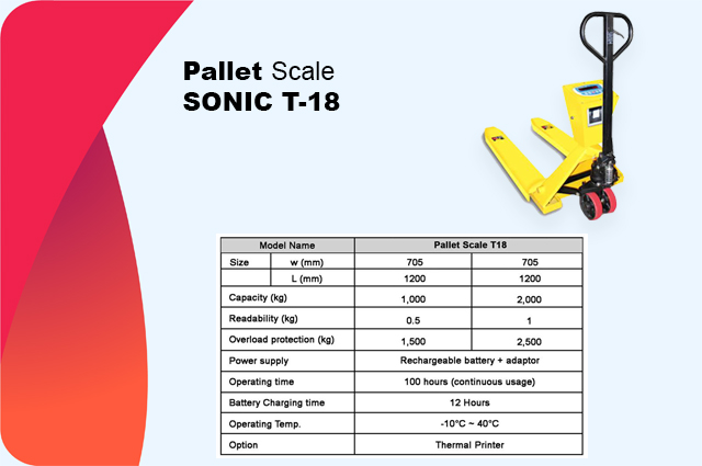sonic t 18 pallet scale